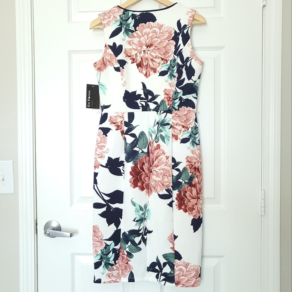 NWT En Focus Studio Floral Sleeveless Dress - Picture 2 of 11